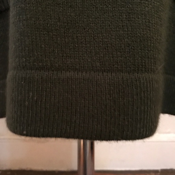 Olive Green Cowl Neck 3 quarter Sleeves Knit Dress - Picture 4 of 8